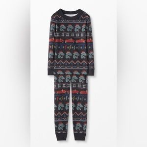 Hanna Andersson Black Holiday Fair Isle Long Pajama Set 150 / US 12 NWT